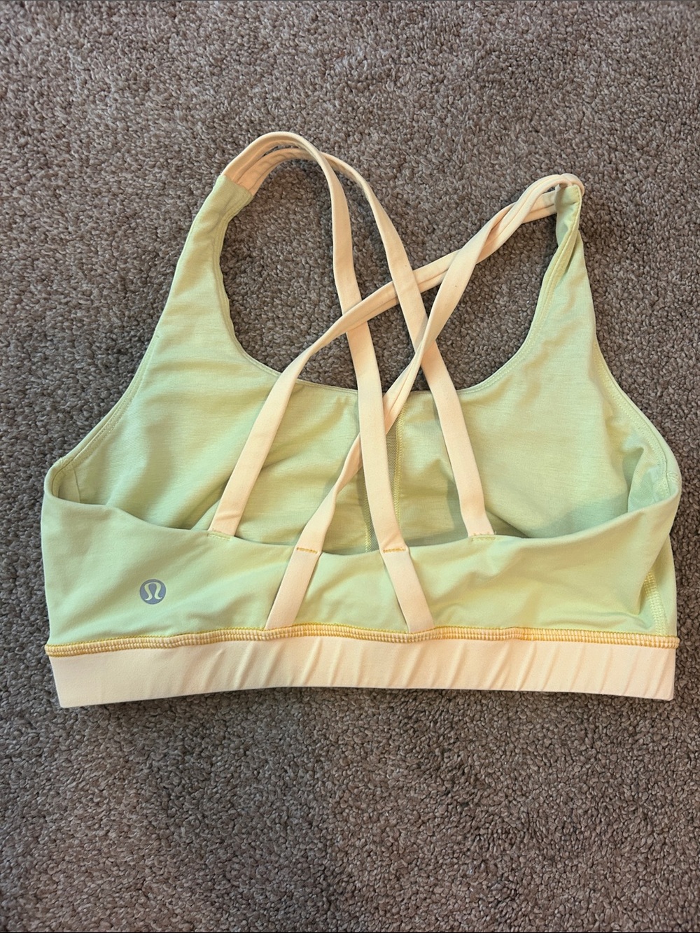lululemon athletica yellow sports Bra size 8